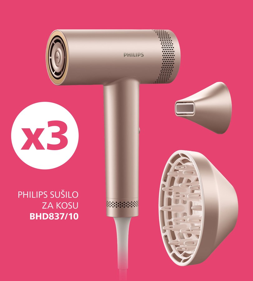 PHILIPS SUŠILO ZA KOSU BHD837/10 — 3 komada